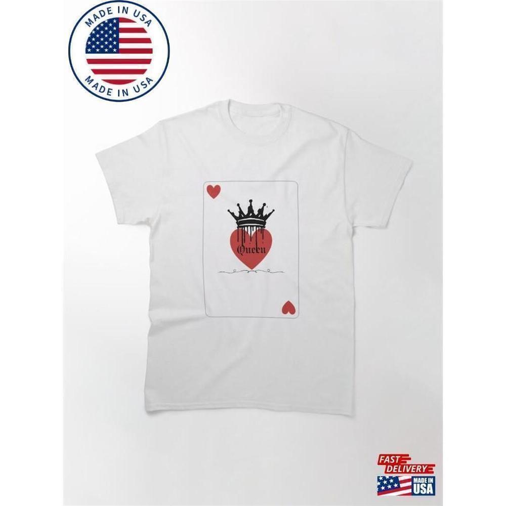 Queen Of Hearts Playing Card Royalty Graphic Classic TShirt